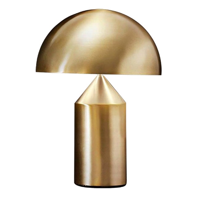 Medium Metal Satin Gold Atollo Table Lamp by Vico Magistretti for Oluce For Sale