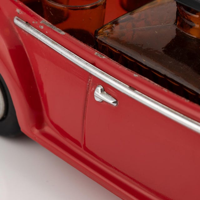 Volkswagen Beetle Model with Hidden Decanter & Shot Glasses 1950s, Set of 6 For Sale - Image 12 of 18