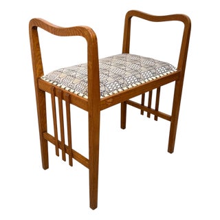 Vienna Secession Ottoman in Ashwood and Backhausen Fabric, Vienna, 1900s For Sale