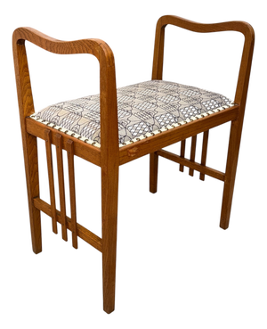 Vienna Secession Ottoman in Ashwood and Backhausen Fabric, Vienna, 1900s