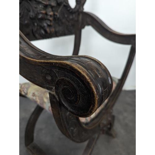 Italian Baroque Curule Chairs, Set of 2 For Sale - Image 8 of 10