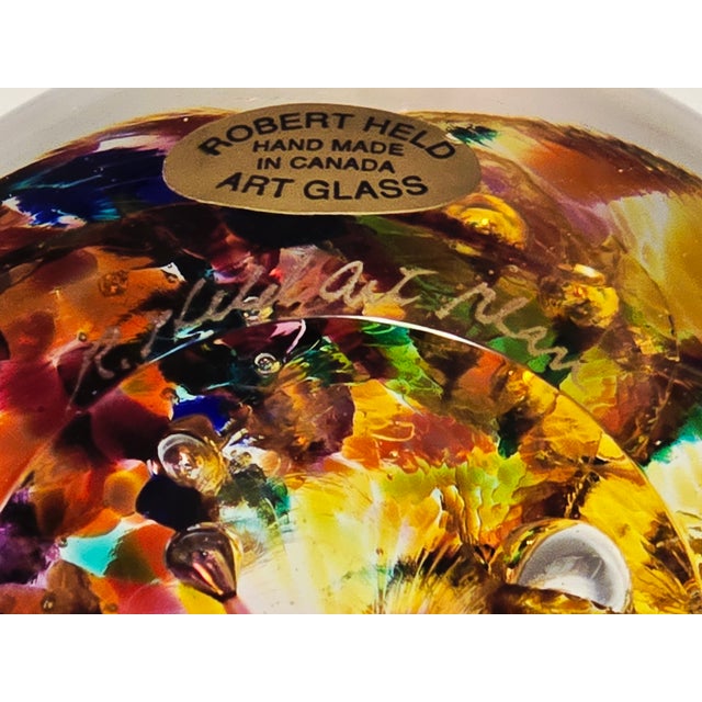Mid 20th Century Vibrant Signed Robert Held Art Glass Paperweight – Canada For Sale - Image 10 of 11