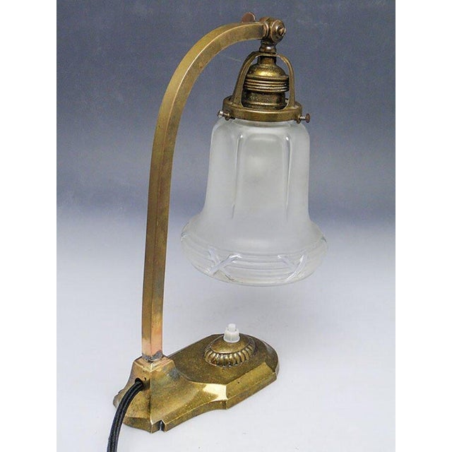 Art Nouveau Night Lamp in Glass and Metal, Germany, 1900s For Sale - Image 5 of 9