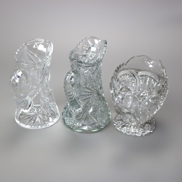 19th Century Antique Cut Glass Water Pitchers- Set of 3 For Sale - Image 6 of 6