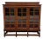 Antique English Jacobean Bookcase Bookshelf Cabinet Wavy 3 Door Glass Mahogany For Sale
