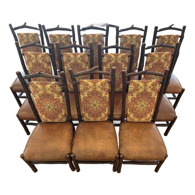 Early 20th Century Set of 12 Attributed to Old Hickory Furniture Co. Chairs For Sale