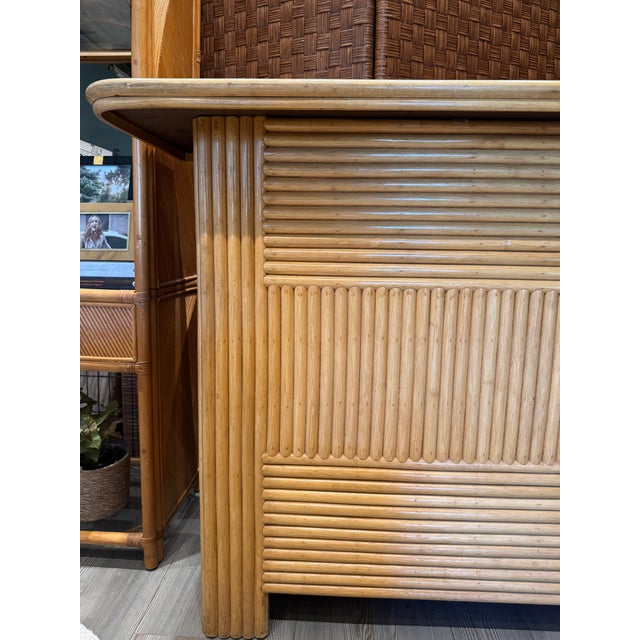 Mid-Century Modern Vintage Rattan Dry Bar For Sale - Image 3 of 9