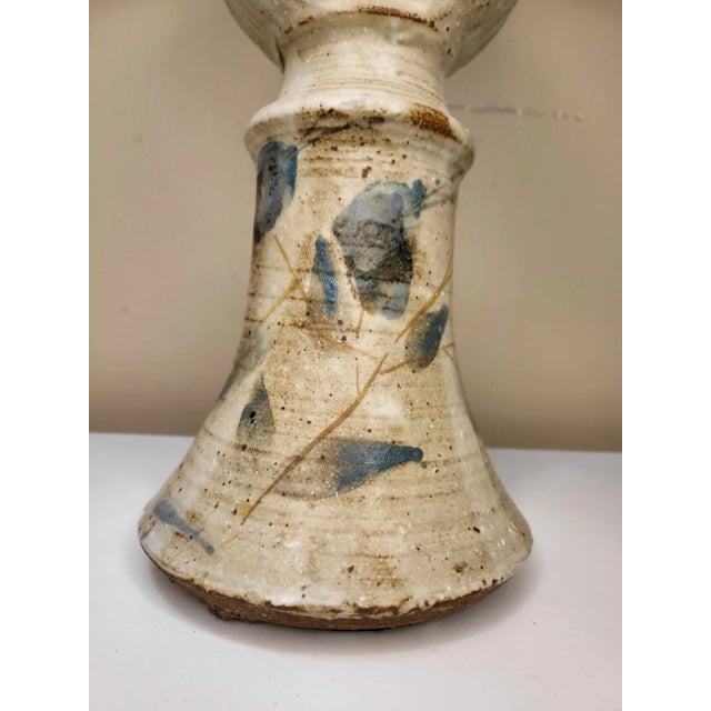 1960s Danish Stoneware Lamp With Shade For Sale - Image 4 of 8