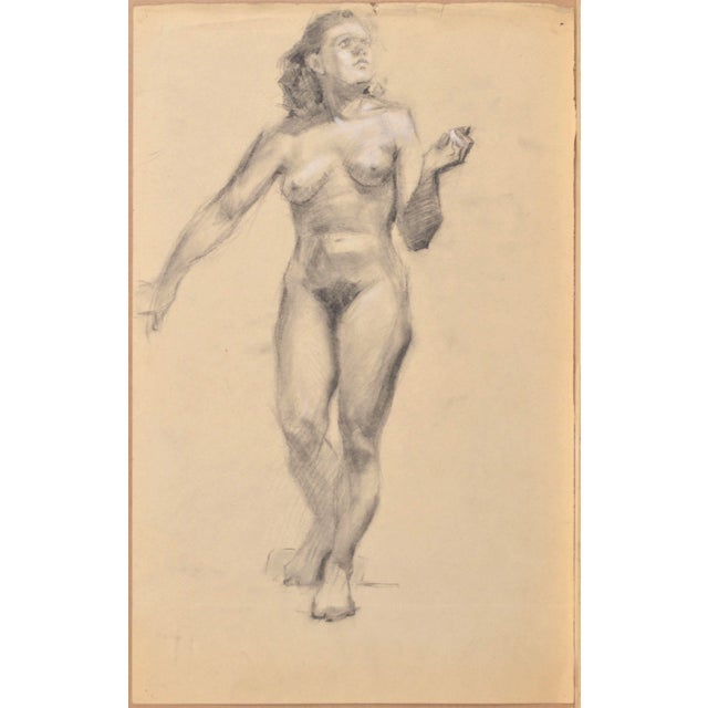 Albert Goltjakov, Nude Act, 1960s, Mixed Media For Sale - Image 4 of 4