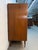 Mid 20th Century Mid 20th Century Modern Walnut and Brass Highboy Dresser With Tambour Door For Sale - Image 5 of 13