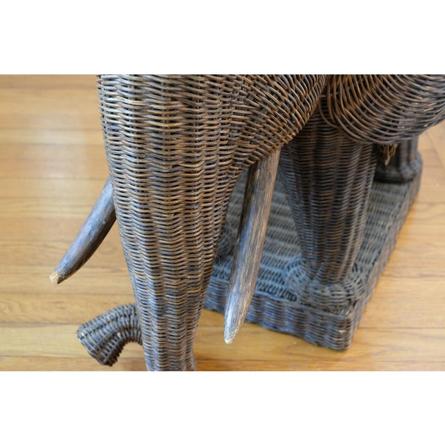 Large Wicker Italian Elephant Table For Sale In Raleigh - Image 6 of 6