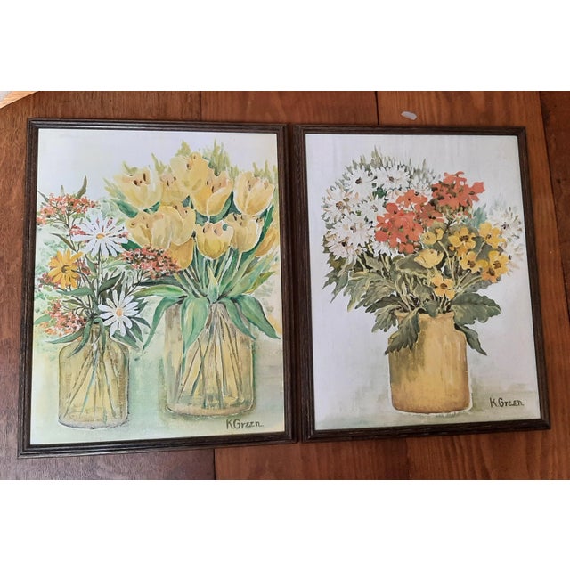 Paint Garden Floral Painting Two Bouquets Flowers For Sale - Image 7 of 11