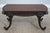 Age: C.1940s Details: Greek Key Embossed Leather Top Mahogany Fine Carved Details Condition: Excellent Condition - Minor...
