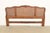 A beautiful French Provincial Louis XV style king size headboard By Henredon USA, Circa 1960s Carved oak, with caned...