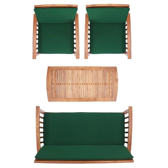 Rocklin 4 Piece Outdoor Set - Natural/Green For Sale - Image 10 of 11