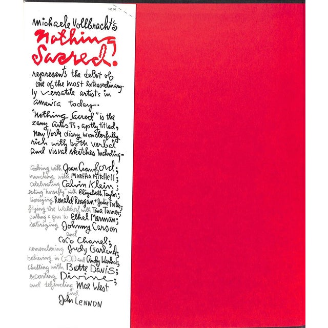 White "Nothing Sacred" 1985 Vollbracht, Michaele (Inscribed) For Sale - Image 8 of 12