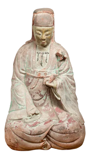 16th Century Chinese Ming Dynasty Painted and Carved Statue of Guanyin