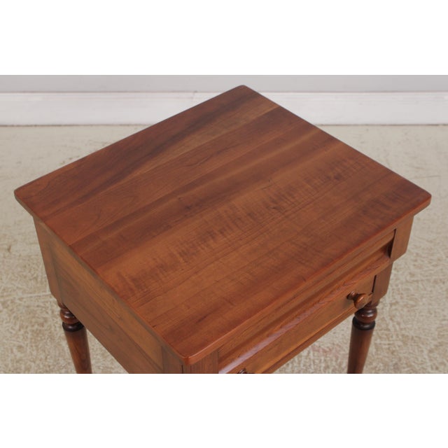 Wood Stickley Cherry 2 Drawer Nightstand End Table For Sale - Image 7 of 14