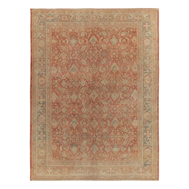 Red Antique Tabriz Rug in Red & Beige-Brown Floral Pattern For Sale - Image 8 of 8