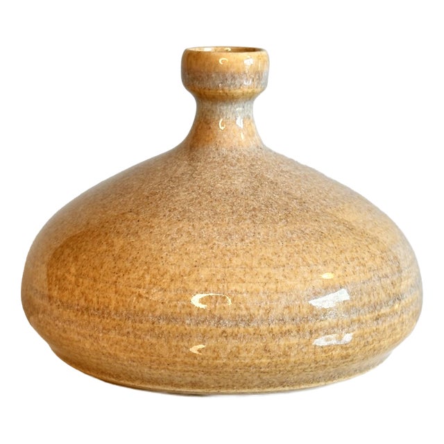 Studio Ceramic Vase with Blue Accents, Germany, 1970s For Sale