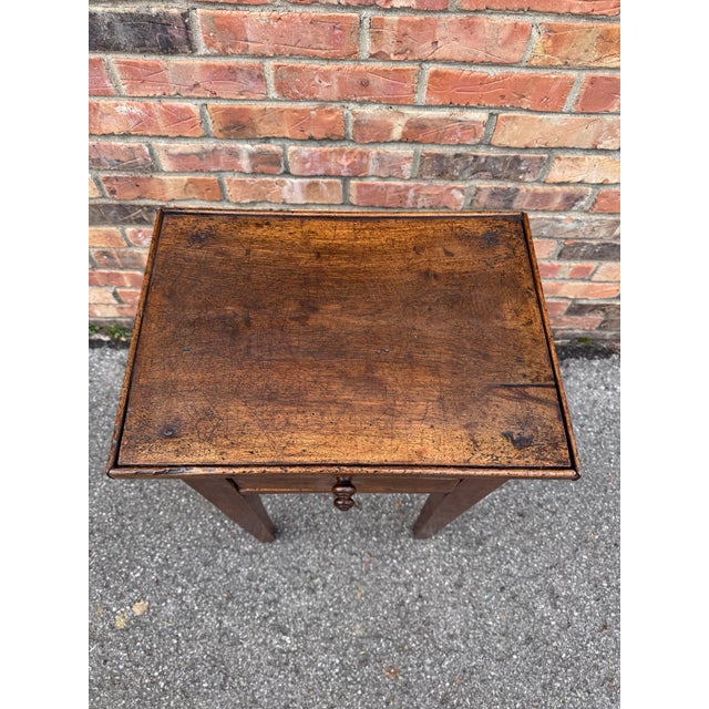 French Country 19th Century French Country Two Drawer Side Table For Sale - Image 3 of 12
