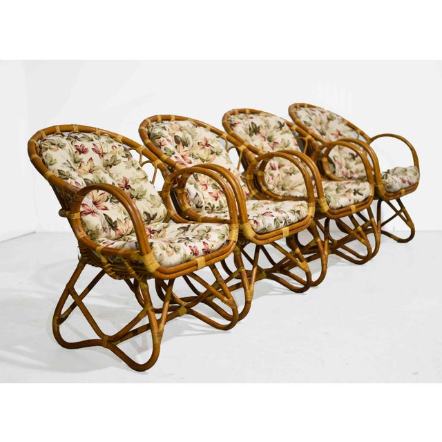 Light, sculptural, and effortlessly chic, this set of four vintage Palm Beach chairs brings timeless coastal elegance and...