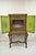 Antique French Renaissance Green Distress Painted Radio Cabinet Bar Cupboard For Sale - Image 4 of 14