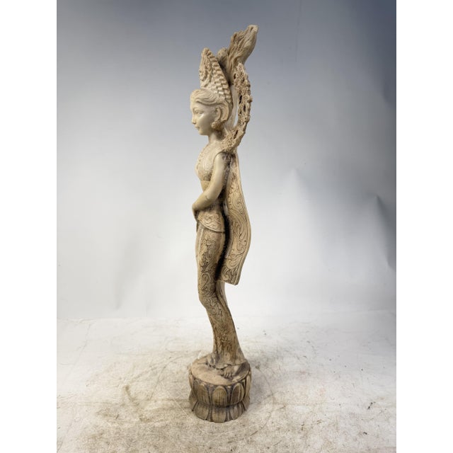 1980s Statue of a Balinese Woman in Traditional Dress, 1970s For Sale - Image 5 of 10