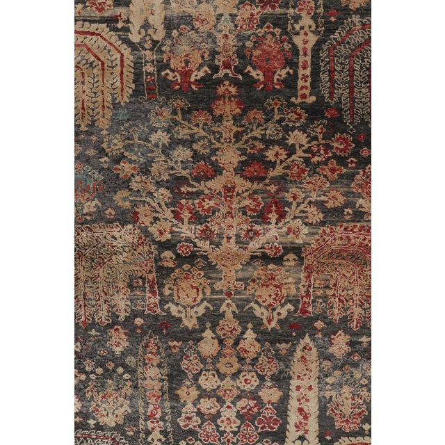 Rug & Kilim’s Modern Persian Style Rug in Blue With Colorful Tree of Life For Sale In New York - Image 6 of 9