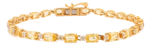 Early 21st Century 7.56 Ct Yellow Sapphire & Diamond Tennis Bracelet in 14k Gold