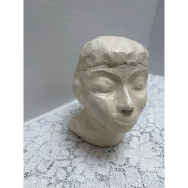 Vintage Artisan Sculpture of a Female Head For Sale In Sacramento - Image 6 of 8