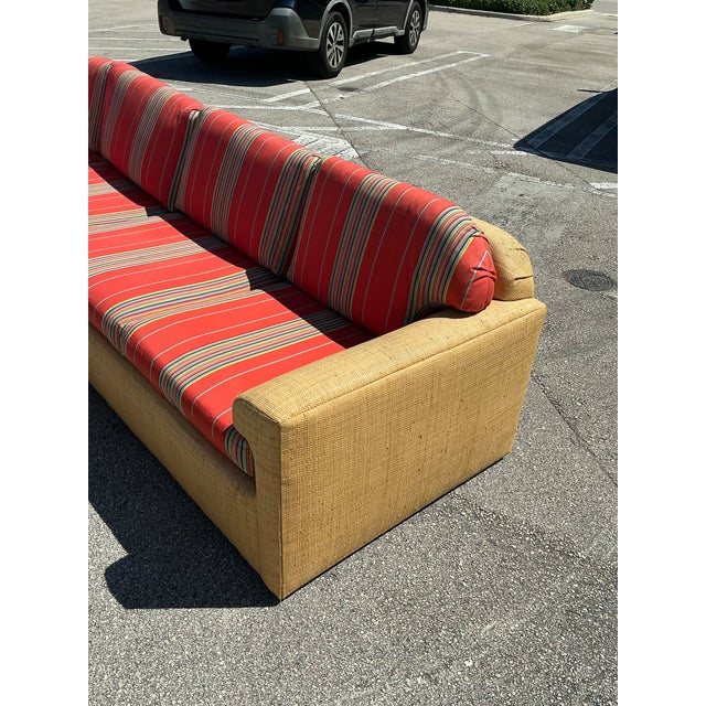 Vintage Fabric and Seagrass Sectional Sofa For Sale - Image 11 of 13