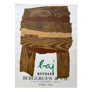 Meubles Exhibition Poster by Enrico Baj, France, 1960s For Sale