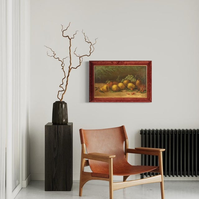 Italian Artist, Still Life with Fruit, 1950, Oil on Canvas For Sale - Image 14 of 16