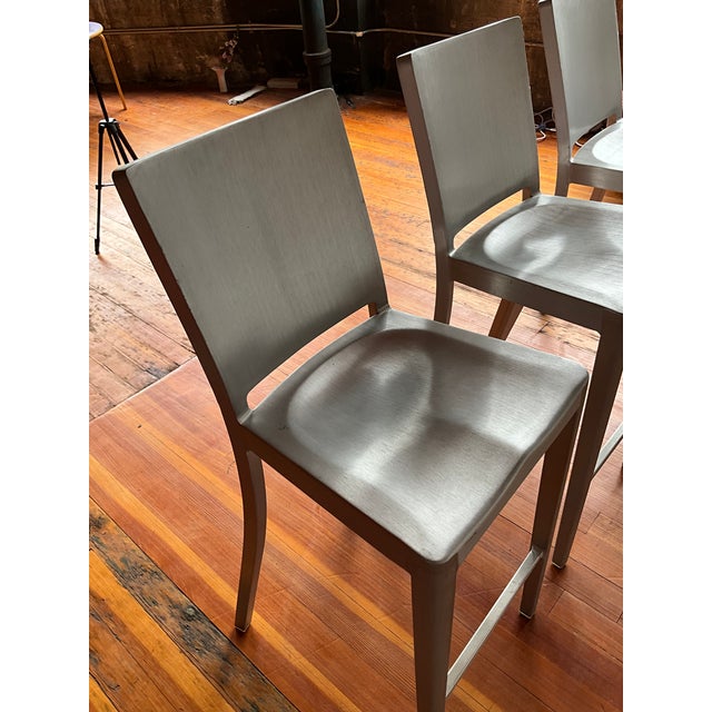 Brushed Aluminum Hudson Stool Designed by Philippe Starck for Emeco For Sale - Image 13 of 15