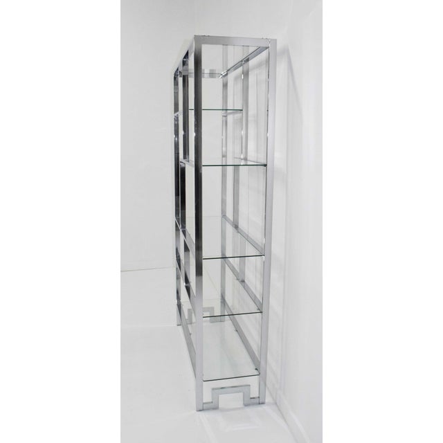 Silver Design Institute of America Chrome and Glass Etagere For Sale - Image 8 of 8