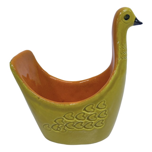 Italian Studio Ceramic Goose Bowl by Aldo Londi for Bitossi, 1960s For Sale