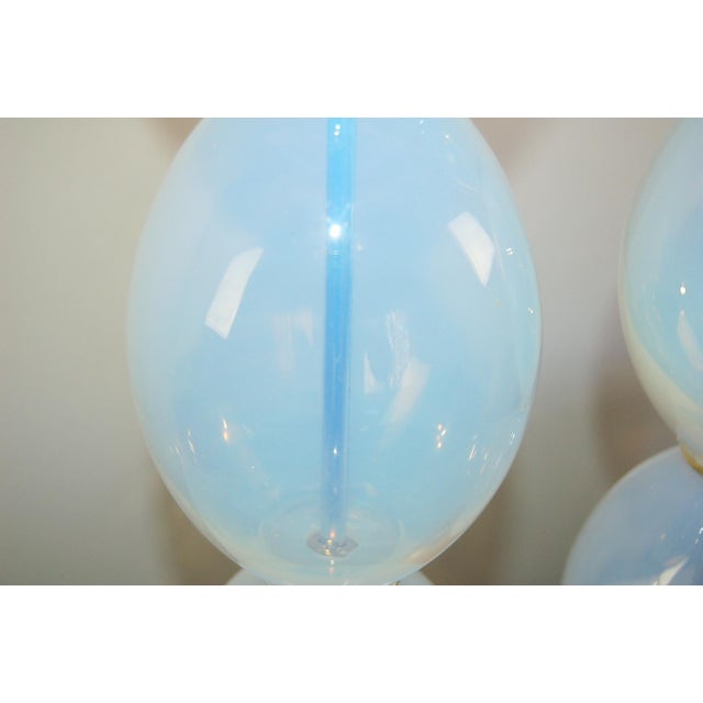 1950s Vintage Murano White Opaline Glass Lamps For Sale - Image 5 of 10
