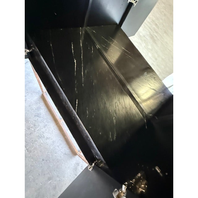 2020s Global Views Horn Inlay Bar Cabinet Black/Antique Brass For Sale - Image 5 of 16