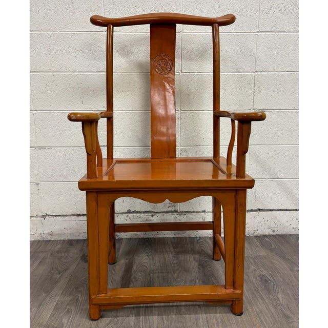 Antique Chinese Ming Style Horseshoe Back Armchair For Sale In Kansas City - Image 6 of 12