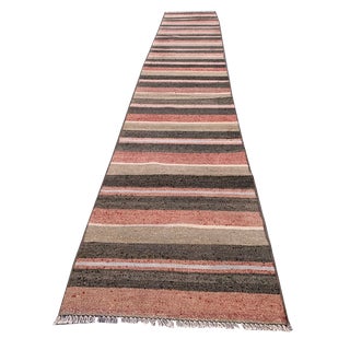 Vintage Turkish Narrow Kilim Runner Rug For Sale