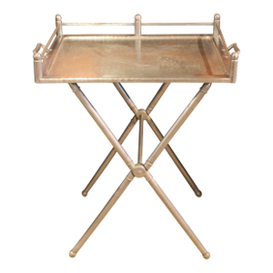 Circa 1940s Hollywood Regency Cocktail Tray & Folding Stand