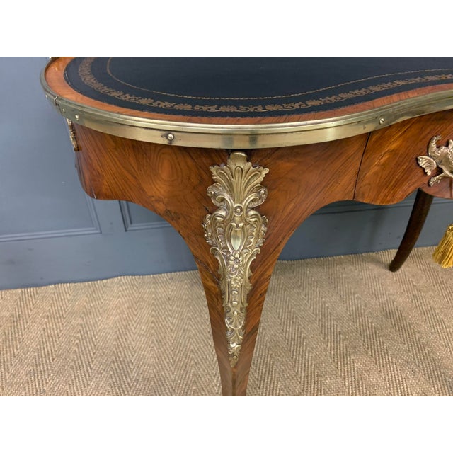 Victorian Kidney Shaped Rosewood Writing Table, 1870 For Sale - Image 4 of 16