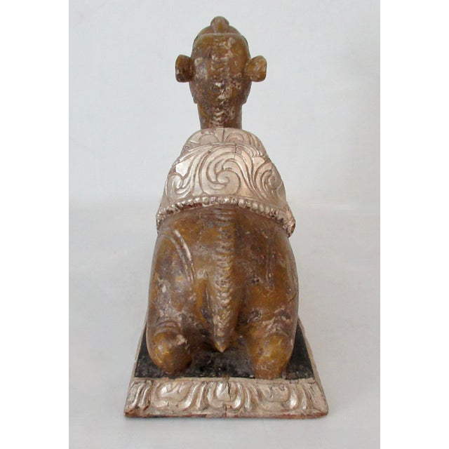 1970s Antique Anglo-Indian Hand-Crafted, Wood-Carved & Gilded Silver Leaf Reposed Camel Accent/Decorstive Piece For Sale - Image 5 of 18