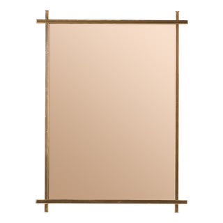 Mid-Century Italian Brass Mirror, 1970s For Sale
