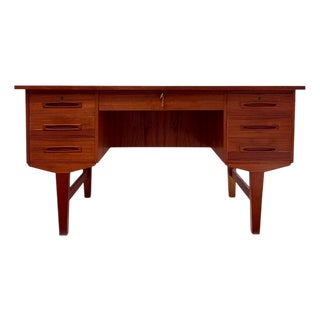 Large Vintage Teak Desk, 1960s For Sale