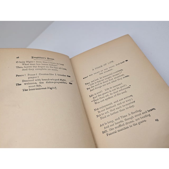 Antique Longfellow’s Poems Decorative Art Nouveau Cloth Book – H. M. Caldwell Co. c.1900 For Sale - Image 14 of 18
