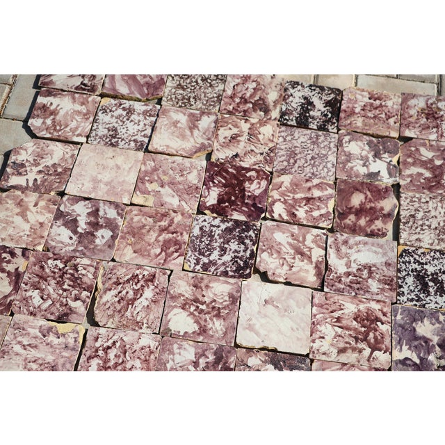 18th Century Baroque Aubergine Spongeware Set of Ninety Tiles, Portuguese For Sale - Image 12 of 18