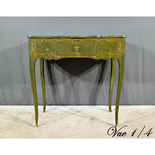 Small Louis XV Style Painted Oak Dressing Table, Late 18th Century For Sale - Image 12 of 18