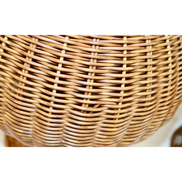Mediterranean Resin Wicker Woven Urns - A Pair For Sale - Image 3 of 3